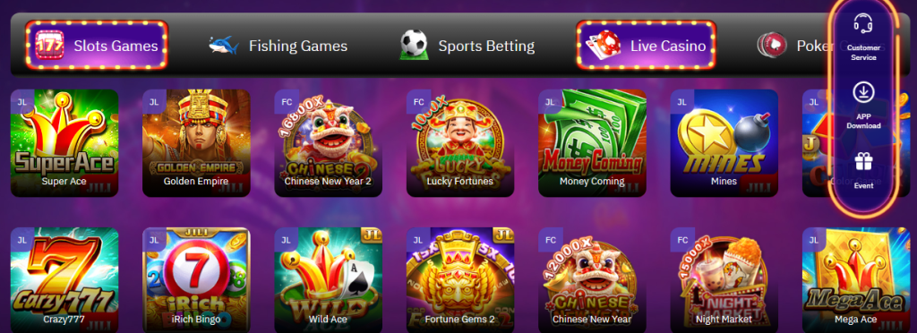 ye7 Casino Games